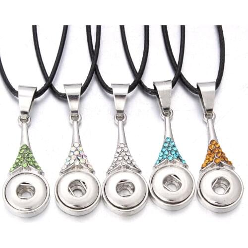 2018 New Snap Necklace Fashion Jewelry Fit 12mm Snap Buttons Pendant Necklace Statement Necklace For Women Button Jewelry