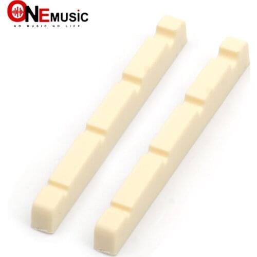 50pcs Ivory Plastic R400 43x3.4x5.3-4.3MM 4 String Bass Guitar Bridge Nut Electric Bass DIY Repair Part
