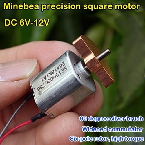 Minebea DC 6V-12V 15mm Square Precision Vibration Motor 90 Degree Angle Precious Metal Brush Vibrator 6 Pole Rotor Large Torque