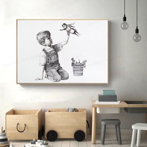 Self-adhesive wall stickers Banksy Game Changer Nurse Tribute Wall Art Poster and Pictures for Office Living Room Bedroom Decor