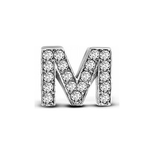 Argentum Concept- M Letter Studded Silver Single Earrings-K078001