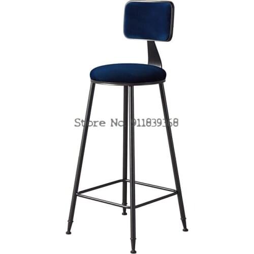 Net celebrity home bar stools simple and fashionable high stools Nordic light luxury ins black bar stools back high chairs