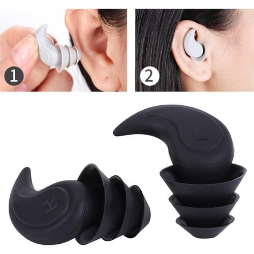 Silicone Earplugs Sound Blocking with Storage Case for Swimming Study Work