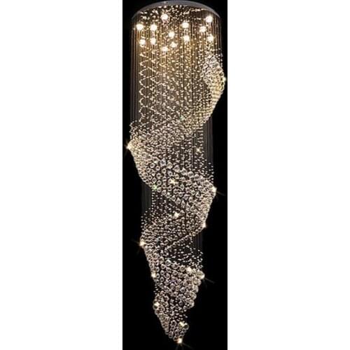 Modern Crystal Chandelier For Spiral Interior Design Ladder Luxury Corridor LED Crystal Chandelier