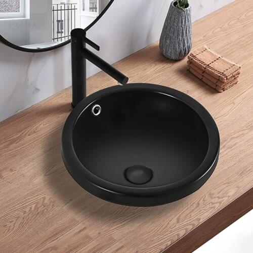 Modern Black Bathroom Sinks Simple Household Toilet Wash Basin Nordic Above Counter Basin Round Bathroom Washbasins Fashion