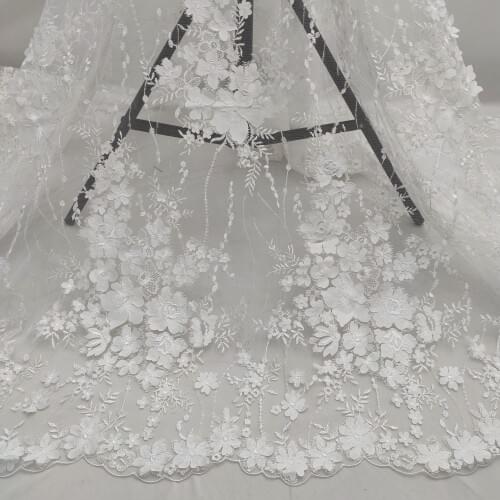Three-dimensional laser embroidered lace fabric, PET sequin fabric, wedding dress DIY Accessories