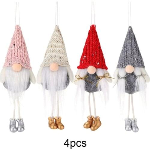 Christmas Celebration Decorations Sequins Faceless Doll Hanging Leg Pendants Creative Forest Elderly Doll Hanging Pieces