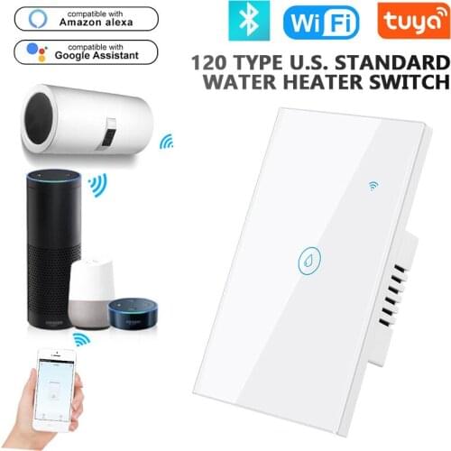 TUYA Water Heater Switch Smart WiFi Touch Wall Switch Timing Smart Life Remote Control US Standard Support Alexa Google Home