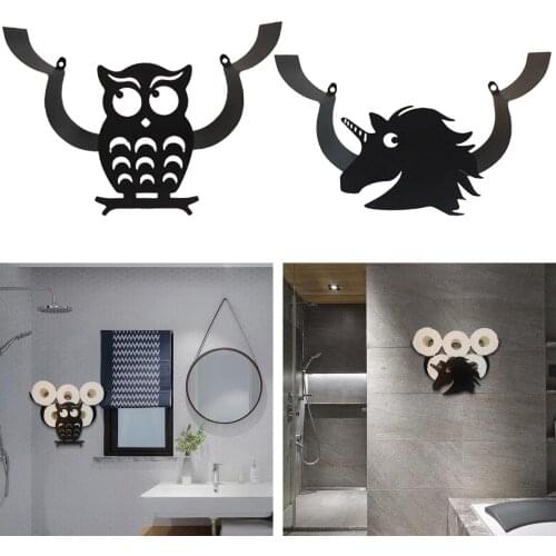 Iron Roll Paper Holders Roll Rack for Bathroom Kitchen Toilet Paper Storage Style2