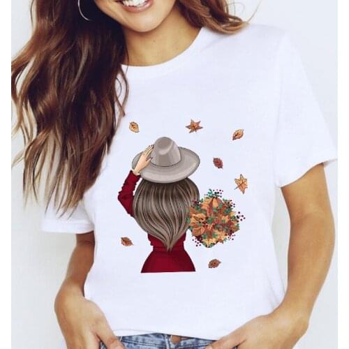 Women Lovely Cartoon Elegant Cute Spring Fashion 90s Short Sleeve Lady Kawaii Clothes Tops Tees Print Sweet Tshirt T-Shirt