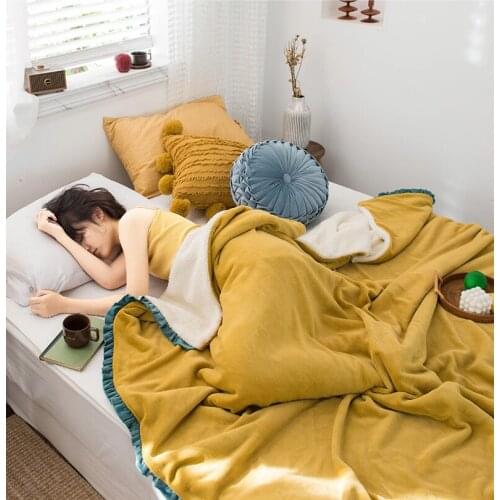 Winter Flannel Blankets Double Large Autumn Fluffy Adult Bedsheet Cozy Luxury Blankets Comfy Mantas De Cama Home Textile DG50B