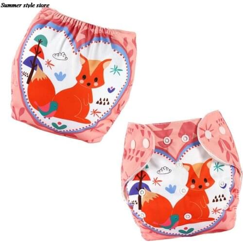 1pc Happy Washable Eco-Friendly Cloth Diaper Cover Adjustable Nappy Reusable cartoon Cloth Diapers Cloth Nappy fit 1-3years Baby