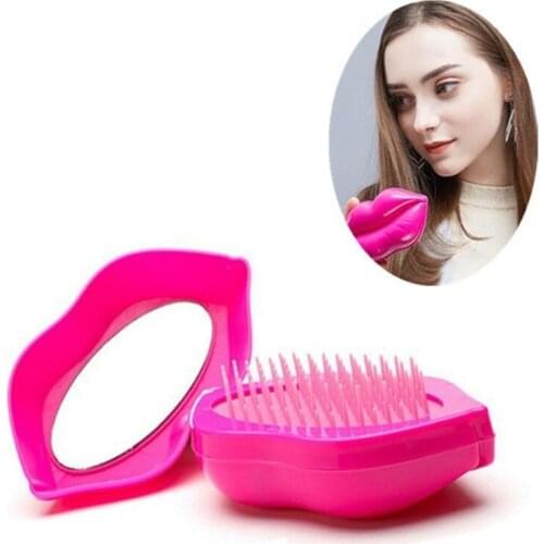 1Pc Lip Shape Anti-static Hair Brush Handle Tangle Detangling Comb Shower Healthcare Massage Combs Salon Hair Styling Tool