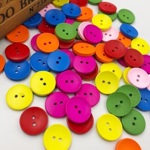 10/50/100pcs Mix Color 2 Holes Wood Buttons 20mm Sewing Craft Mix Lots WB539
