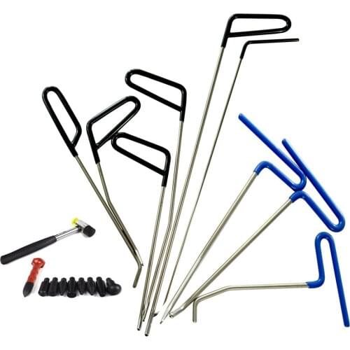 PDR Dent Repair Rods Auto Body Dent Removal Tools 10pcs Auto Car Body Paintless Dent Repair Dent Puller Dent Hammer Tap Down