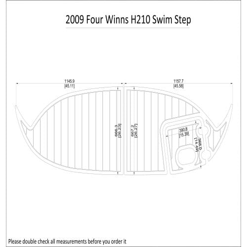 2009 Four Winns H210 Swim Step Pad Boat EVA Teak Decking 1/4" 6mm