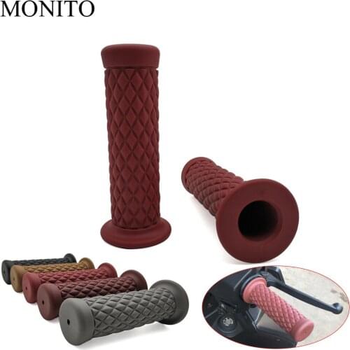 2019 7/8" 22MM Vintage rubber handlebar Motorcycle handle grip Bar Ends For Moto Guzzi Brutale 1000 Serie Oro 1200 SPORT AUDACE