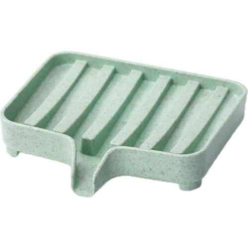 667A Creative Nordic Wheat Straw Soap Holder Dish Shelf Draining Waterfall Storage Box Tray Bathroom Kitchen Organizer