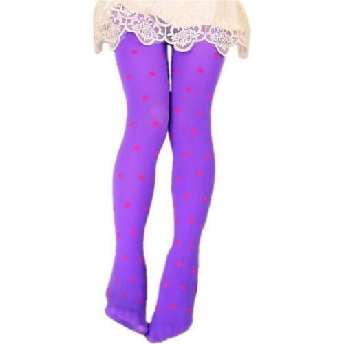 Velvet Girls Dancing Tights Stockings Polka Dot 60D Summer Colorful Children Girls Kids Pantyhose Elastic Silk Stockings