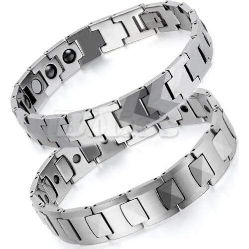 Black carbon fiber Bracelet Magnetic Stone Therapy Health Stainless Steel Bracelet Mens Jewelry 22.5*11mm pulseira masculina