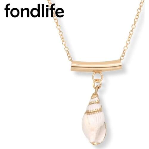 Boho Shell Sea Snail Scallop Chain Choker Women Girl Summer Modern Stylish Ocean Beach Simple Lobster Clasp Nice Jewelry Gift