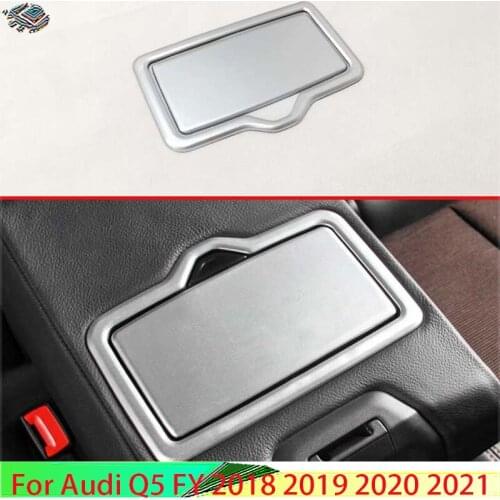For Audi Q5 FY 2018 2019 Decorate Accessories ABS Chrome Matte Rear Seat Drink Cup Holder Chrome Trim Cover