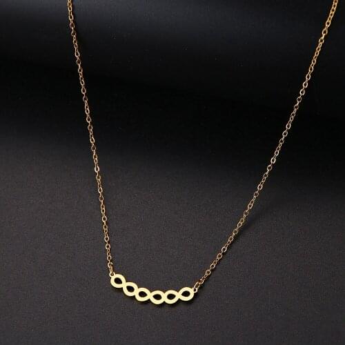 DOTOFI For Women Woven 8 Word Stainless Steel Pendant Necklace Gold and Silver Color Engagement Jewelry Gifts