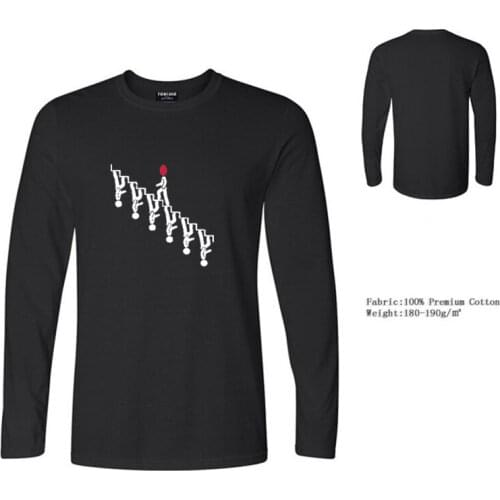 TARCHIA Tees Long Sleeve Mens T-Shirts Brand Clothing Casual Cotton Tops T Shirt Gesture Printed Simple Style Hip Hop