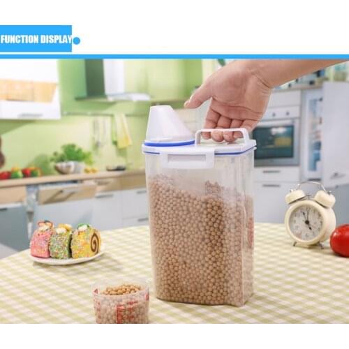 Sealed Moistureproof Transparent Rotary Storage Kitchen Tank Rotating Millet Barrel Rice Pot Grain Cereal Storage Box