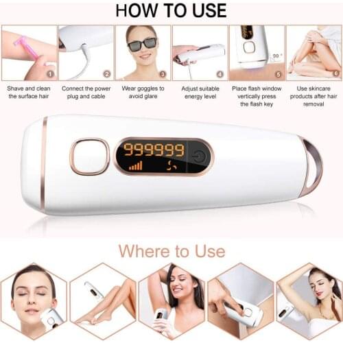 IPL Laser Depilator 900000 flash professional permanent LCD laser hair removal Photoepilator women painless hair remover machine