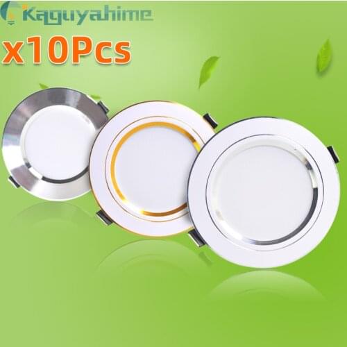 =(K)= LED Downlight 3W 5W 9W 12W 15W 18W 220V Downlight Gold Silver White Ultra Thin Aluminum Round Recessed LED Spot Lighting