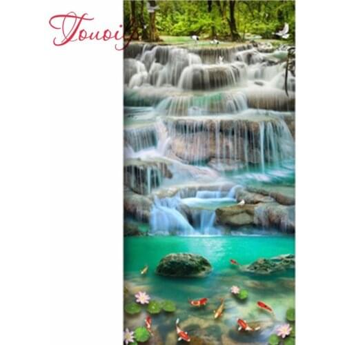 Cascade paysage bricolage 5D plein forage diamant peinture broderie point de croix Kit strass mosaïque décor à la maison artisan
