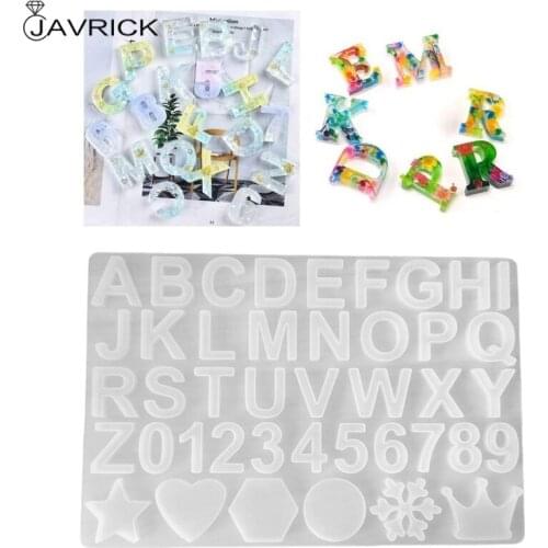 Crystal Epoxy Resin Mold Alphabet Letter Number Pendant Casting Silicone Mould DIY Crafts Jewelry Making Tools