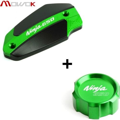 For Kawasaki NINJA 650 2016 2017 2018 Ninja650 Motorcycle CNC Front & Rear Brake Fluid Reservoir Cap cover