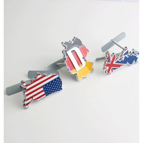 1 Pcs 3D Metal USA UK Germany Grille Badge United States American Flag Map Front Hood Emblem Fit For GM Chevrolet Buick Ford
