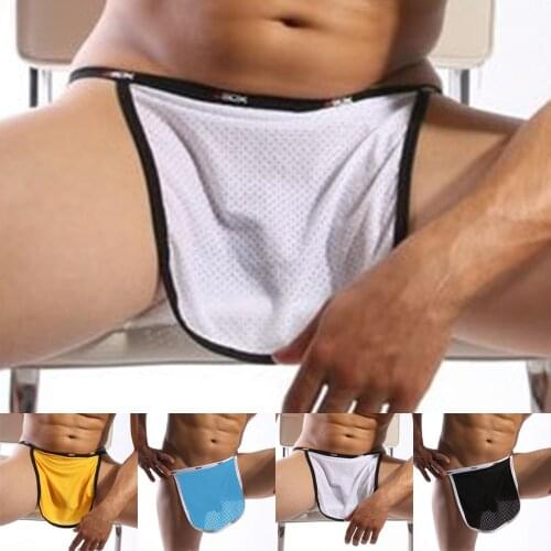 Men Erotic Panties Soft Transparent Ultra-thin Porn Underpants Male Simple Fashion Solid Color Sexy Mesh Underwear Sleepwear