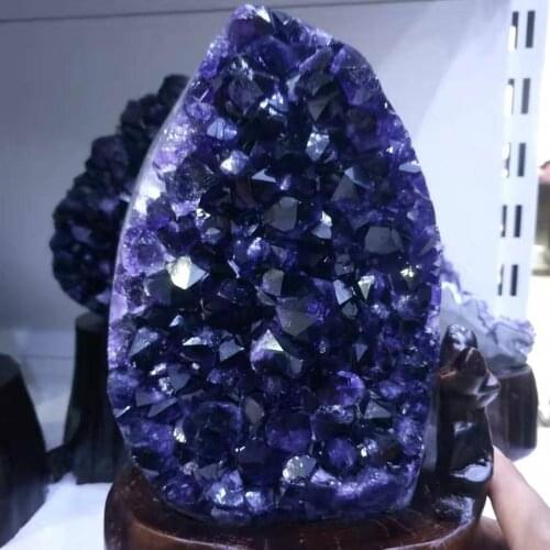 Natural Uruguay Purple Amethyst amethyst Quartz Cluster Quartz Crystal+stand 750g