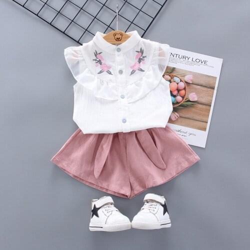 2020 Spring Autumn Toddler Girl Dress Cotton SleeveLESS Toddler Dress Floral Kids Dresses for Girls Fashion Girls Clothing set