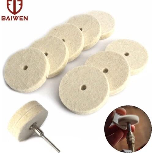 2 inch Wool Felt Buffing Wheel 50mm Bench Grinder Polisher Tools for Metal Plastic Glass Fine Mirror Surface Polishing