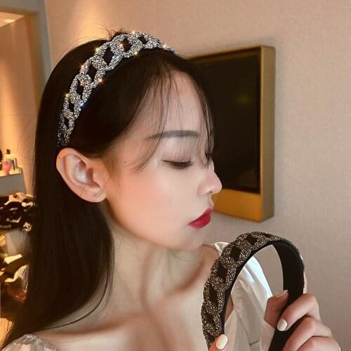 Luxury Shiny Full Crystal Head Hoop Wide-Brimmed Headband Women Rhinestone Headband Hair Headdress Accessories