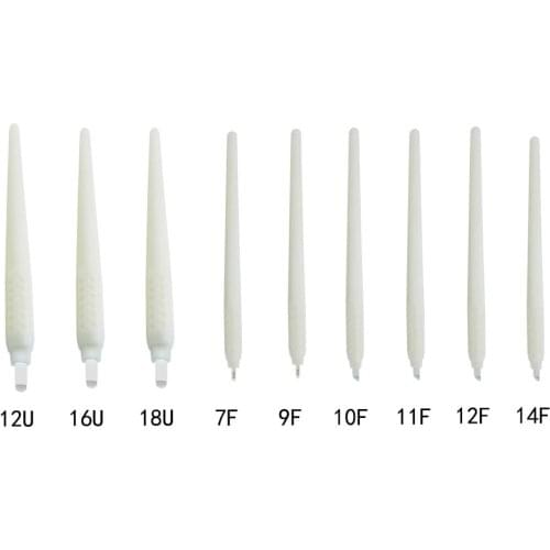 Microblading Manual Disposable Pen With Needles Eyebrow Tattoo Permanent Makeup Curved Flex / 12/16/18U Shape Blades Needles