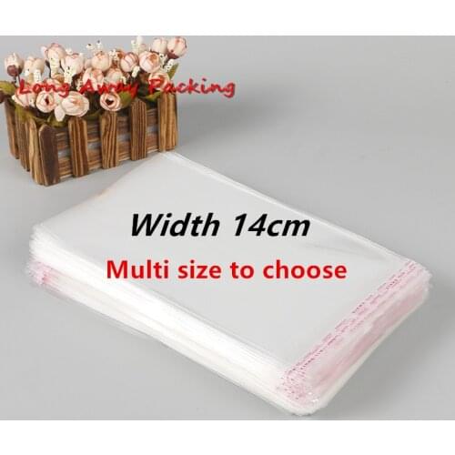 Width 14cm Clear Resealable Cellophane/BOPP/Poly PVC Bags for Candy Packing Resealable Gift Cookie Packaging Bag