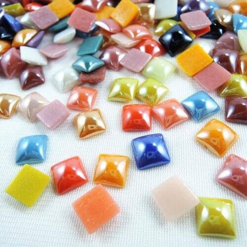 Mix Colors 10mm 100Pcs Flat Square Glass Rhinestone Flatback Craft Scrapbooking DIY Nail Art Decoration Loose Rhinestones BL06