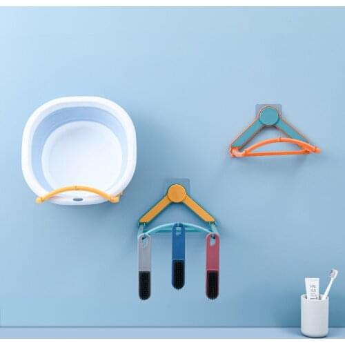 Bathroom Organize WashBasin Rack Wall Mounted Automatic Rebound Collapsible Punch Free Washbasin Storage Shelf Hanger TS1