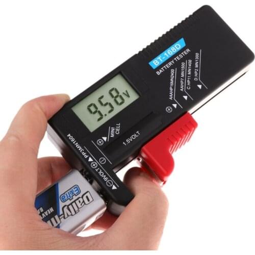 LCD Battery Tester Digital Battery Capacity Tester Check Power Level for AA/AAA/C/D/9V/1.5V Batteries BT-168D High Quality