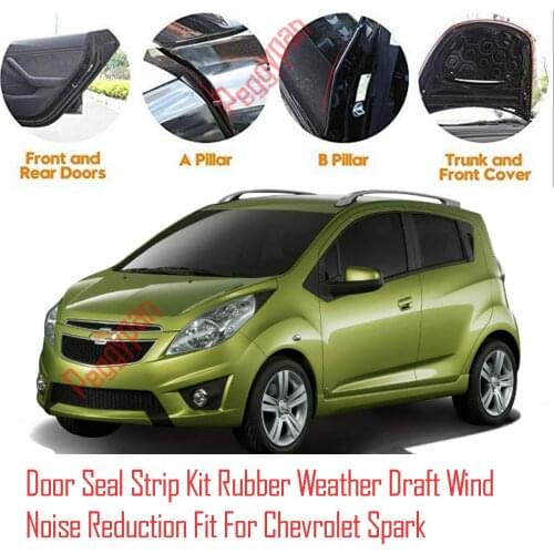 Door Seal Strip Kit Self Adhesive Window Engine Cover Soundproof Rubber Weather Draft Wind Noise Reduction For Chevrolet Spark