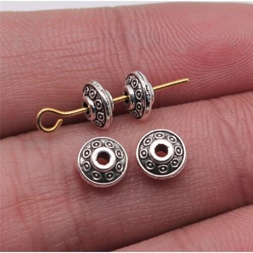 WYSIWYG 40pcs 6x6x3mm Round Spacers Beads For Jewelry Making Small Hole Spacers Beads Charm Round Spacers Beads