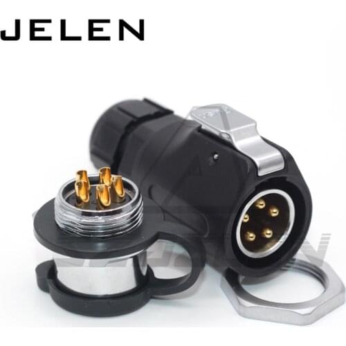 XHE20, M20 5Pin 30A LED Stripe Connector Electronical Performance Quick Locking Waterproof Connector IP67