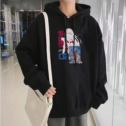 Funny Anime Darling In The Franxx Zero Two Poster Printed Hoodies For Men/Women Korean Fashion Sweet Girl Cute Winter Sweatshirt