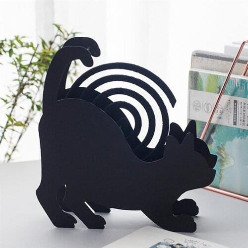 Mosquito Coils Holder Cat Design Iron Mosquito-Repellent Incense Rack Craft Ornament For Home